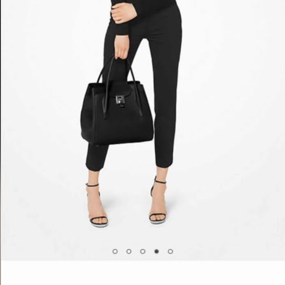 Michael Kors Collection Large Pebble Calf Leather Satchel - Black - Picture 4 of 13